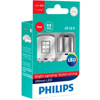 Світлодіодні лампи LED Philips Ultinon P21W (BA15S) 11498ULRX2 12v Red