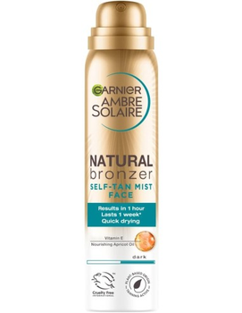Спрей-автозасмага для обличчя Garnier Ambre Solaire Natural Bronzer Dark 75 мл (3600540600479)