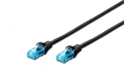 Патч-корд 1 м, UTP, Black, 2E, литый, RJ45, кат.5е, Cu, LSZH (2E-PC5ECU-1LSZH-BL)