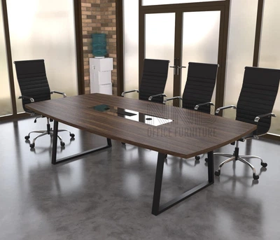 Стіл для переговорів Mister Loft Валенсія Glass Line 270*170 на 10-12 осіб Горіх Модена - Чорний (57851264)