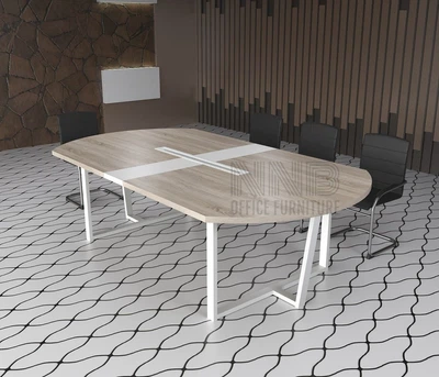 Стіл для переговорів Mister Loft Ювентус FL 400*160 на 14-16 осіб Дуб Сонома Світлий - Білий (57760414)