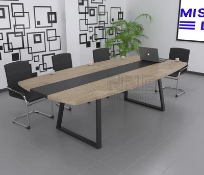 Стіл для переговорів Mister Loft Асканія 240*110 на 8-10 осіб Дуб Харбор Золотий - Чорний (57750573)
