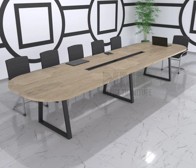 Стіл для переговорів Mister Loft Анталія 900*80 на 20-22 осіб Дуб Харбор Золотий - Чорний (57743020)