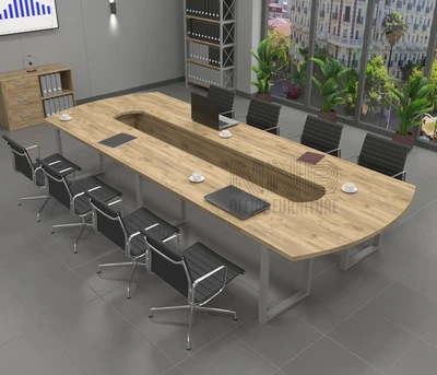 Стіл для переговорів Mister Loft Атлант 600*200 на 20-22 осіб Дуб Харбор Золотий - Сірий (57720583)
