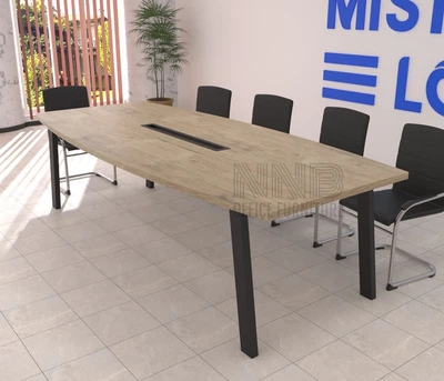 Стіл для переговорів Mister Loft Адель 260*100 на 8-10 осіб Дуб Харбор Золотий - Чорний (57710289)