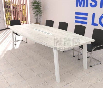 Стіл для переговорів Mister Loft Адель 260*130 на 8-10 осіб Дуб Крафт Білий - Білий (57710347)