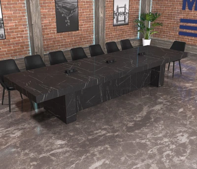 Стіл для переговорів Mister Loft Трогір 320*120 на 10-12 осіб Камінь П'єтро Гріджо (55890076)