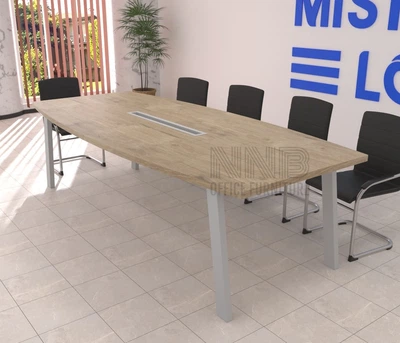 Стіл для переговорів Mister Loft Адель 240*100 на 6-8 осіб Дуб Харбор Золотий - Сірий (57710039)