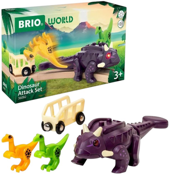 Поїзд для залізниці Brio World Dino Набір динозаврів (7312350360820)