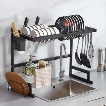 Органайзер для сушіння посуду KitchenRack 65 см метал чорний