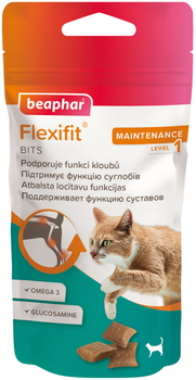 Подушечки с глюкозамином Beaphar Flexifit Bits для поддержания здоровья суставов у кошек 35 г (8711231200467)