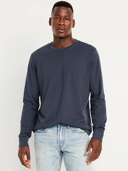 Лонгслив базовый универсальный хлопок 100%,Old navy, синий, L