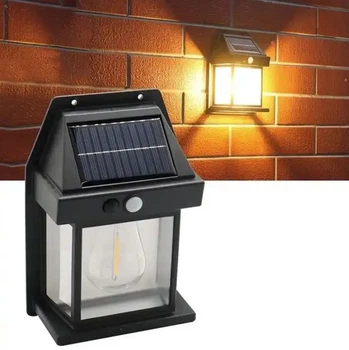 Вуличний світильник із сонячною панеллю та датчиком руху Wall Lamp BK-888, фасадний