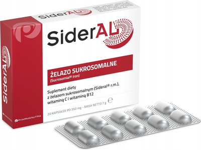 Дієтична добавка PharmaNutra SiderAL Сукросомальне залізо 20 капсул (8033011160120)