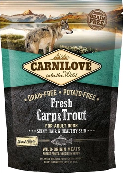 Сухой корм для взрослых собак Carnilove Fresh Hair & Healthy Skin с карпом и форелью 1.5 кг (8595602527533)