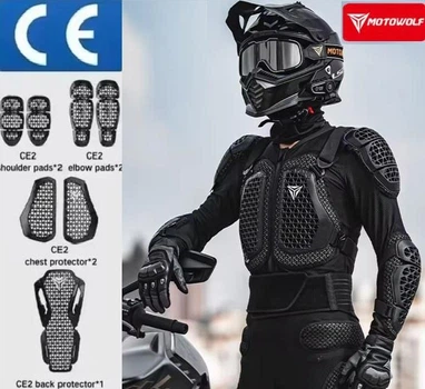 Мото черепаха Motowolf (захист тіла, чорна) на мотоцикл кросс р.XL-3XL, p.XL