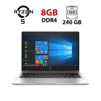 Ультрабук HP EliteBook 745 G6 / 14" (1920x1080) IPS / AMD Ryzen 5 Pro 3500U (4 (8) ядра по 2.1 - 3.7 GHz) / 8 GB DDR4 / 240 GB SSD / AMD Radeon RX Vega 8 Graphics / WebCam / HDMI б/у