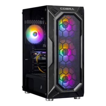 Ігровий комп'ютер COBRA Advanced (A55.32.S5.55.22299) / AMD Ryzen 5 5500 (3.6 - 4.2 ГГц)/ОЗП 32 ГБ/SSD 500 ГБ/NVIDIA GeForce RTX 5050 8 ГБ/без ОП/LAN/без ОС/чорний