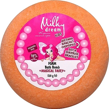 Бомбочка для ванны "Сказочная Фея" с сюрпризом-браслетом внутри - Milky Dream Foam Bath Bomb Magical Fairy 120g (1533240-36542174)