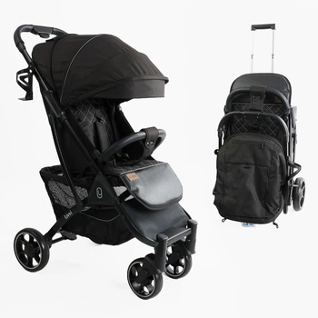 етская прогулочная Коляска JOY "Livvi" (LV-08160) черная, футкавер, подстаканник, телескопическая ручка