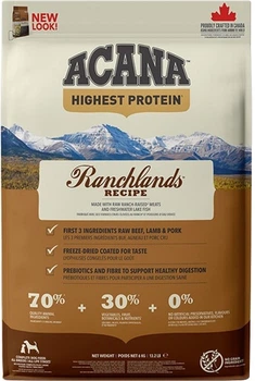 Сухий корм для собак усіх порід ACANA Ranchlands для всіх стадій життя зі смаком яловичини, ягнятини, свинини, бізона, судака 6 кг (a54360)