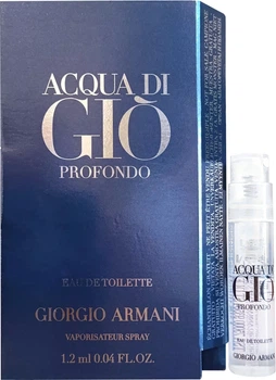 Пробник Туалетна вода для чоловіків Giorgio Armani Acqua Di Gio Profondo 1.2 мл (3614274361308)