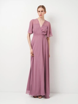Платье на запах длинное летнее женское Boohoo FZZ38215_сирен 36 Сиреневое (KAY2000001573488)