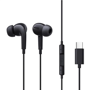 Наушники Type-C с микрофоном проводные Baseus Enock In-Ear Noise Isolation (Type-C, DAC, 1.1 m). Black