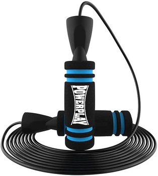 Скакалка скоростная PowerPlay 4213 Jump Rope 3 м Чёрно-голубая (PP_4213_Blue)