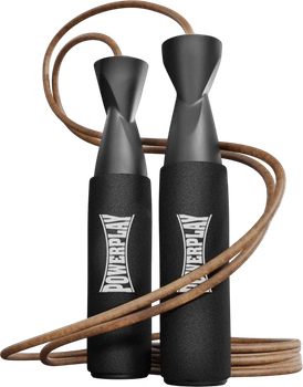 Скакалка шкіряна PowerPlay 4214 Leather Jump Rope 2.75 м Чорна (PP_4214_Leather)