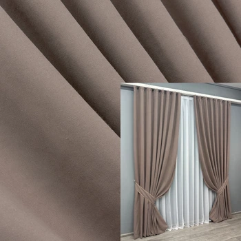 Комплект готовых штор VR-Textil Микровелюр Petek № 1825ш Какао 150х290 см 2 шт (33-0811)