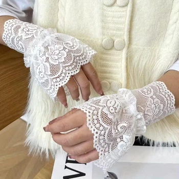 Манжеты кружевные накладные Charm Белые Podarkus BK925-W