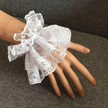 Манжеты кружевные белые на резинке короткие Pure Lace Podarkus BK923-W