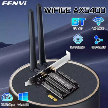 WIFI6 + Bluetooth 5.3 контролер AX5400 2.4G/5G/6Ghz PCIe адаптер Fenvi MT7922 тридіапазонний