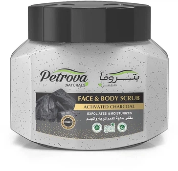 Скраб для лица и тела - Petrova Naturals Face&Body Scrub Activated Charcoal 500ml (1547488-44800269)