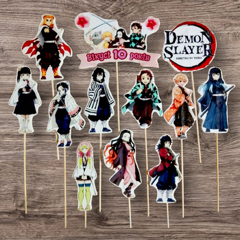 Кондитерські фігурки( топери) їстівні з цукрової мастики на торт" Demon Slayer"