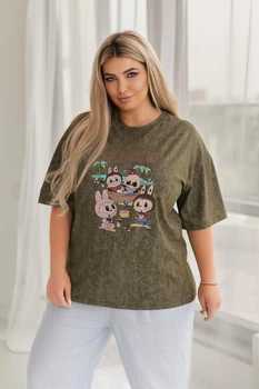 Fashions • Футболка жіноча Labubu Pirate Fashions 50-52 хакі (5255-фг)