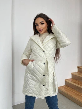 Fashions • Женское демисезонное пальто Mira Fashions 42-44 молоко (#029-ши)