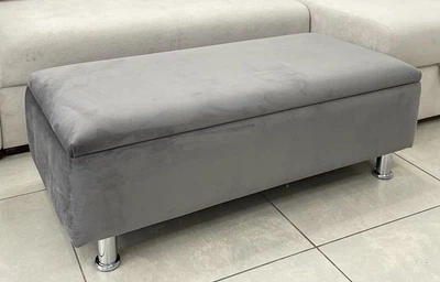Топчан з нішею Vi-Tall 160×55×42 см, велюр сірий