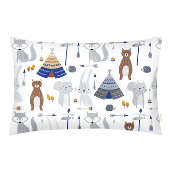 Євро наволочка COSAS BEARS WIGWAMS Ранфорс 50х70 см Сірий