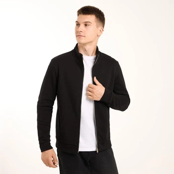 Чоловіча кофта демісезонна на блискавці XL чорна (BLkf3150ba)