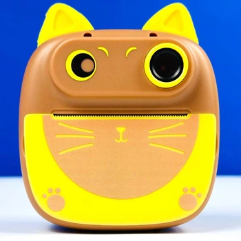 Дитяча фотокамера D6 Cat з функцією друку та з фронтальною камерою Коричневий
