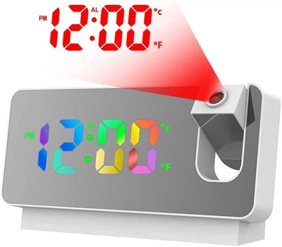 Проекційний годинник 180°, LED-дисплей, USB, термометр, будильник