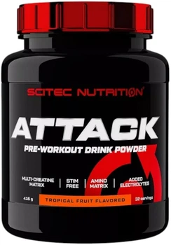 Предтренировочный комплекс Scitec Nutrition Attack порошок 416 г Тропические фрукты (5999100036291)