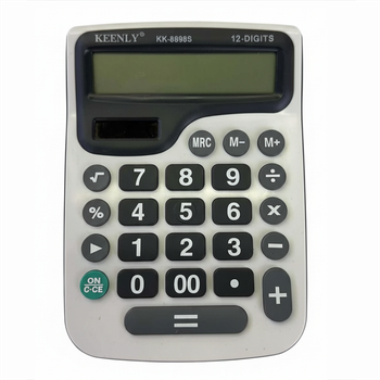 Калькулятор настольный KEENLY CT-8898S Серый/Черный 12-разрядный двойное питание большой дисплей для офиса и обучения