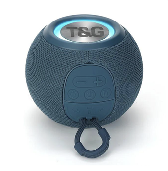 Аккумуляторная портативная Bluetooth колонка T&G c LED цветомузыкой (Радио/AUX/USB/TF) Синяя