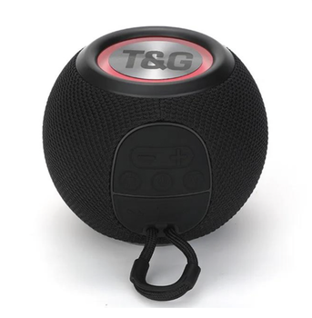 Аккумуляторная портативная Bluetooth колонка T&G c LED цветомузыкой (Радио/AUX/USB/TF) Черная
