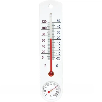Кімнатний термометр з гігрометром Bioterm ПР025300 рідинний, -20°C…+50°C, 25 см, білий
