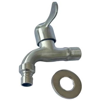 Кран металлический Zerix 1/2" для холодной воды, нержавеющая сталь
