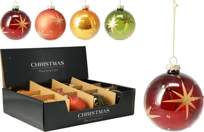 Набір ялинкових куль Christmas Decoration 8 см Різнокольоровий 12 шт (ABR221320)